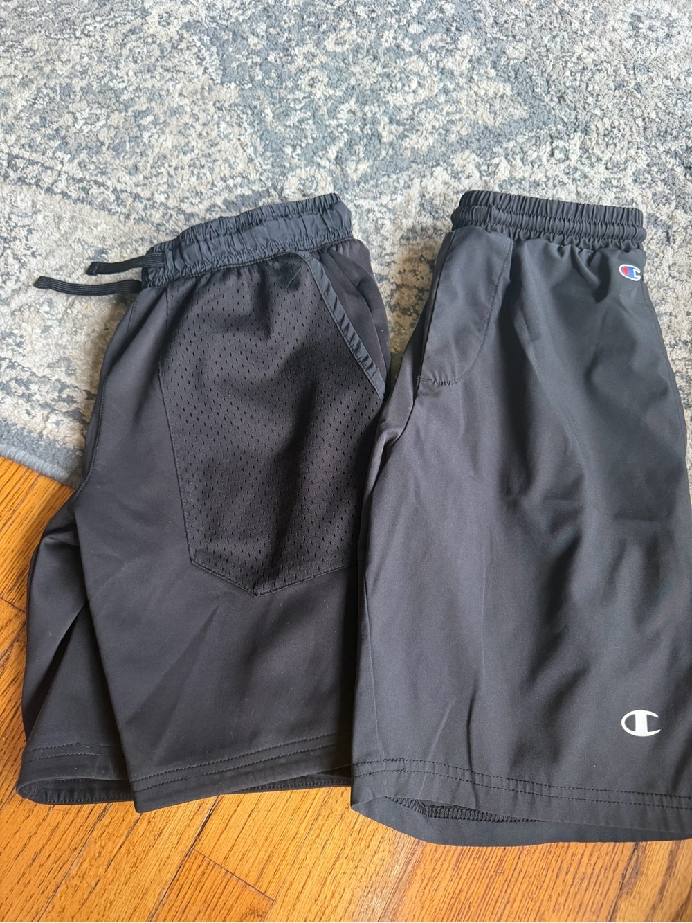 Champion Black Kids' Athletic Shorts with Mesh Panel